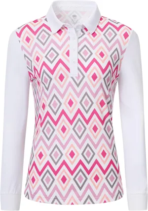 AIRIKE Golf Polo Shirts for Women Long Sleeve Colourful Quick-Dry Workwear & Activewear-Womens Athletic Apparel