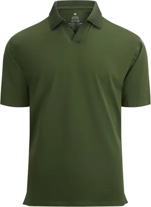 Alex Vando Mens Cotton Polo Shirts V-Neck Short Sleeve Casual Shirts for Men