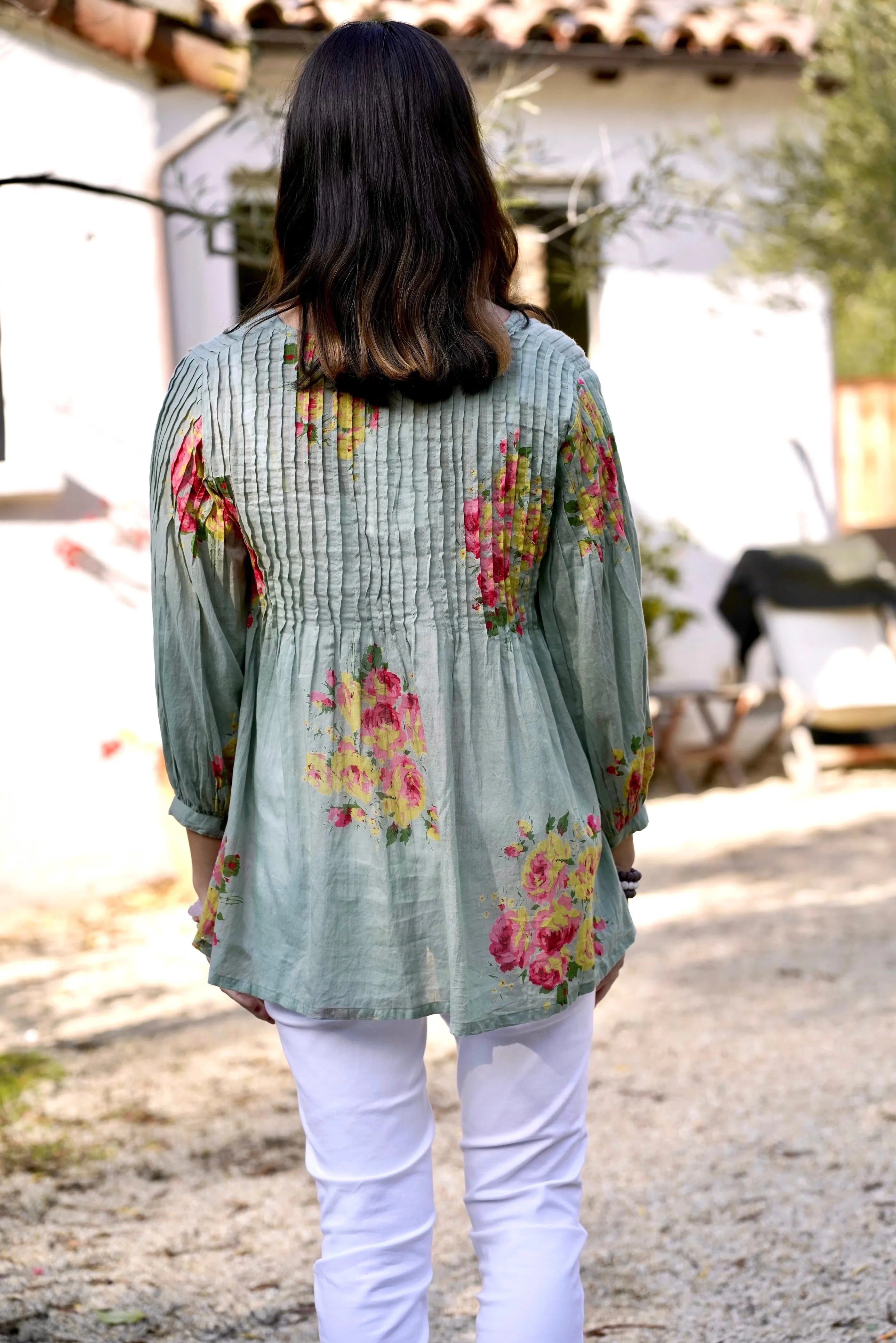 Alya Floral Top Olive