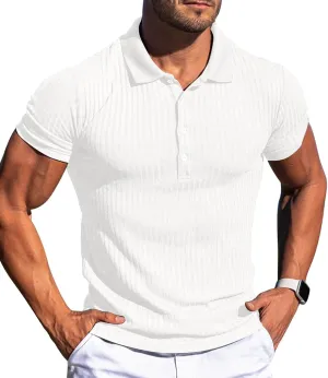 Askdeer Men's Polo Shirts Long/Short Sleeve Slim Fit Casual Shirts Classic Stretch Polo T Shirt Golf Shirts