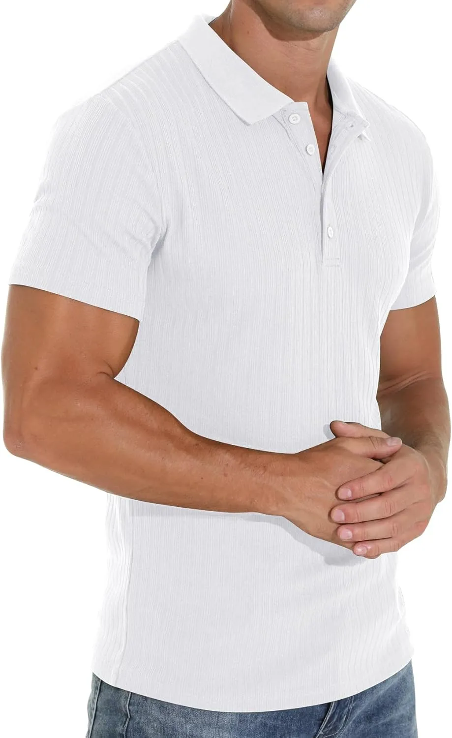 Askdeer Men's Polo Shirts Long/Short Sleeve Slim Fit Casual Shirts Classic Stretch Polo T Shirt Golf Shirts