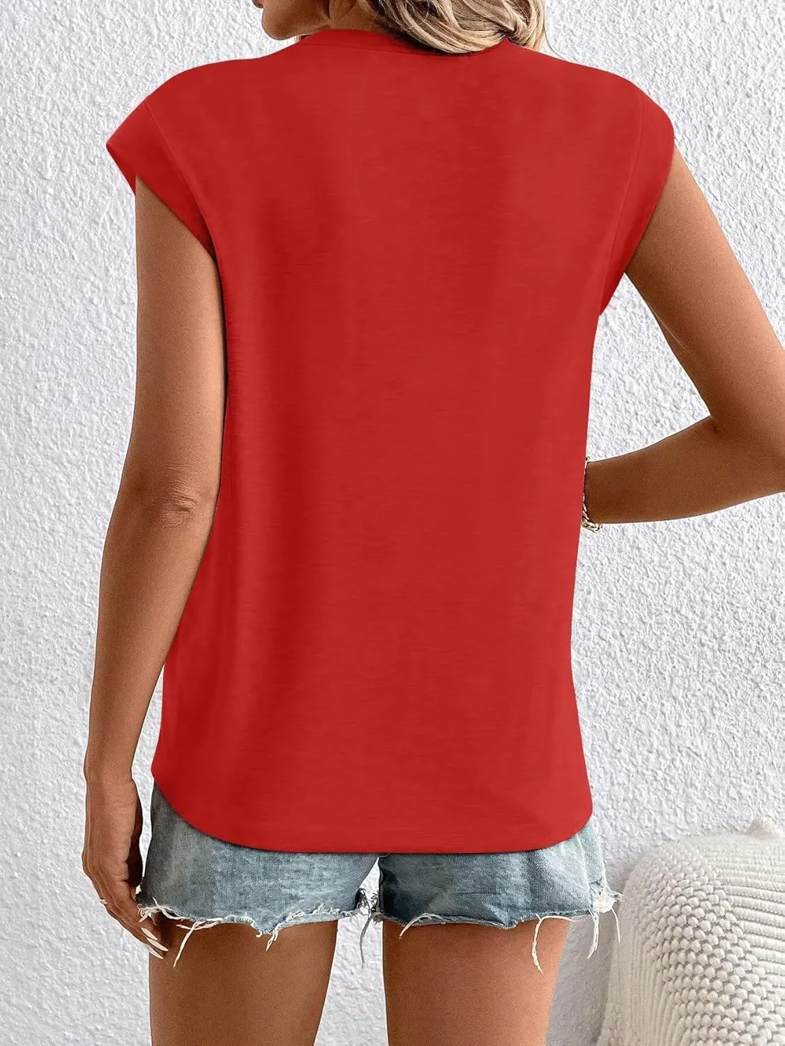 Bliwov 2 Pack Womens Tops Cap Sleeve T Shirts Summer Spring Basic Trendy Casual Outfits Beach Vacation Fashion Dressy Clothes
