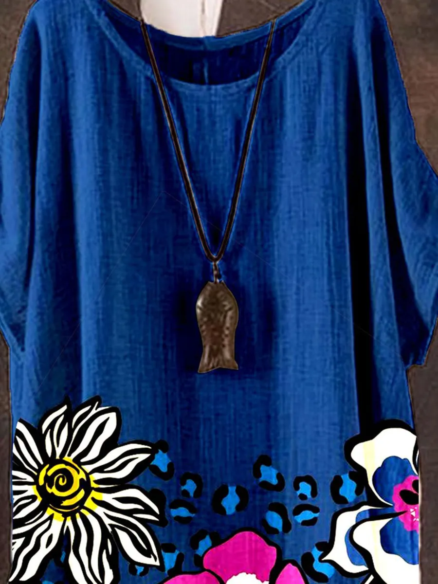 Blue Short Sleeve Casual Shirts & Tops