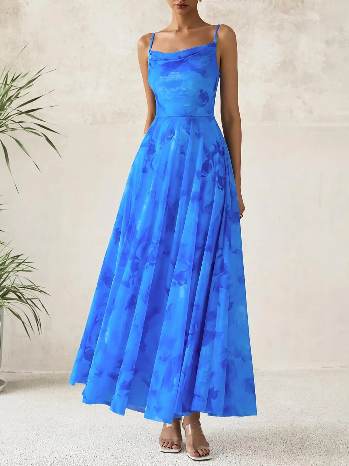 BTFBM Women Summer Floral Maxi Dresses Elegant Spaghetti Strap Dress Printed Party Dress Beach Long Dresses