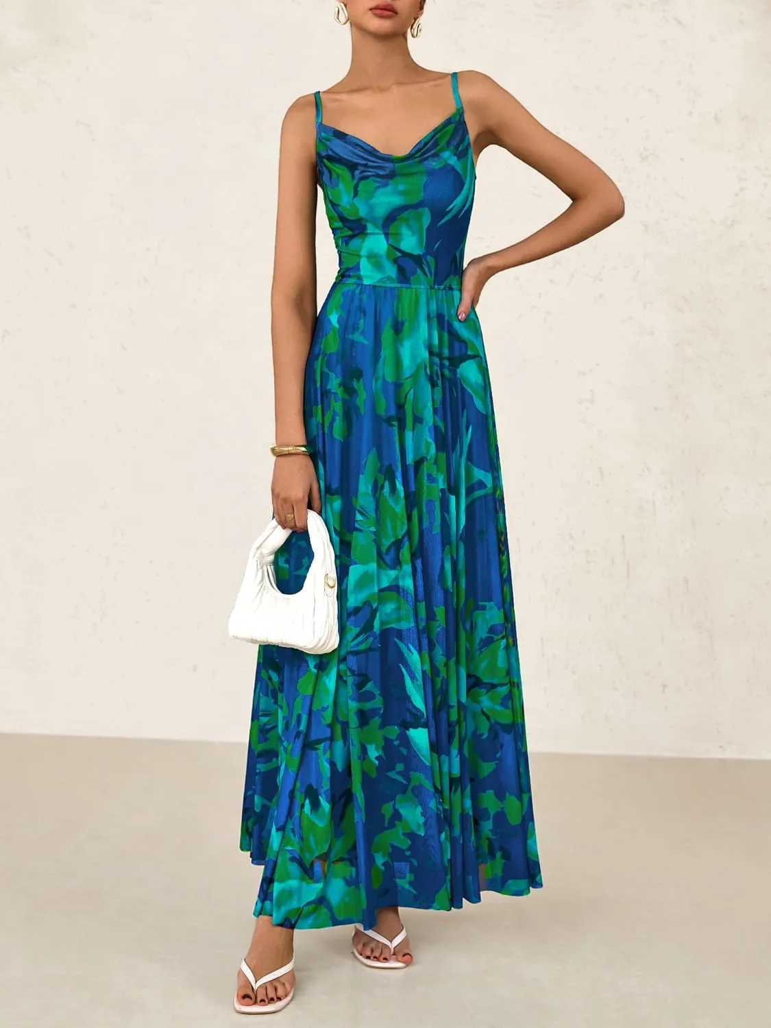 BTFBM Women Summer Floral Maxi Dresses Elegant Spaghetti Strap Dress Printed Party Dress Beach Long Dresses