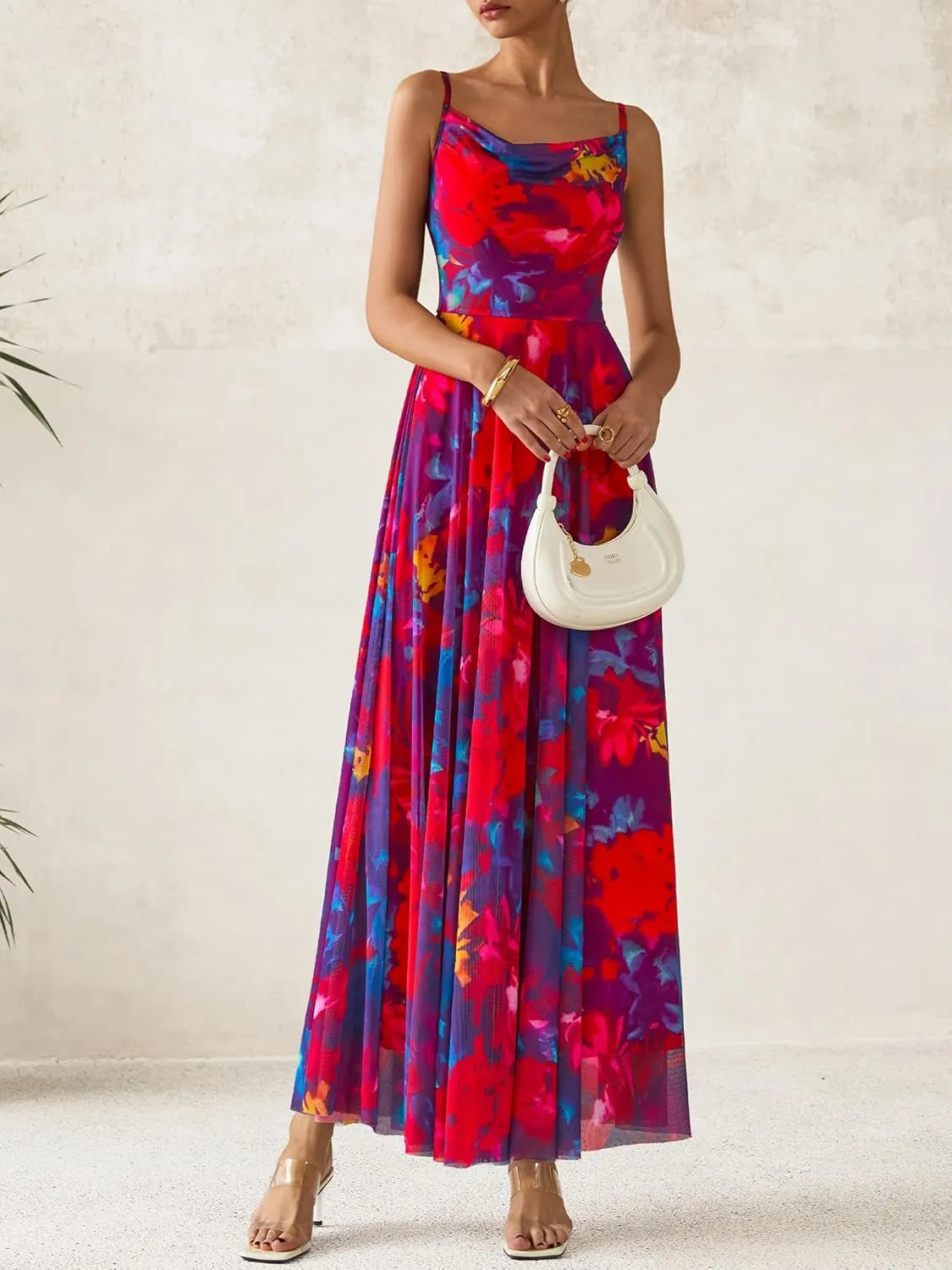 BTFBM Women Summer Floral Maxi Dresses Elegant Spaghetti Strap Dress Printed Party Dress Beach Long Dresses