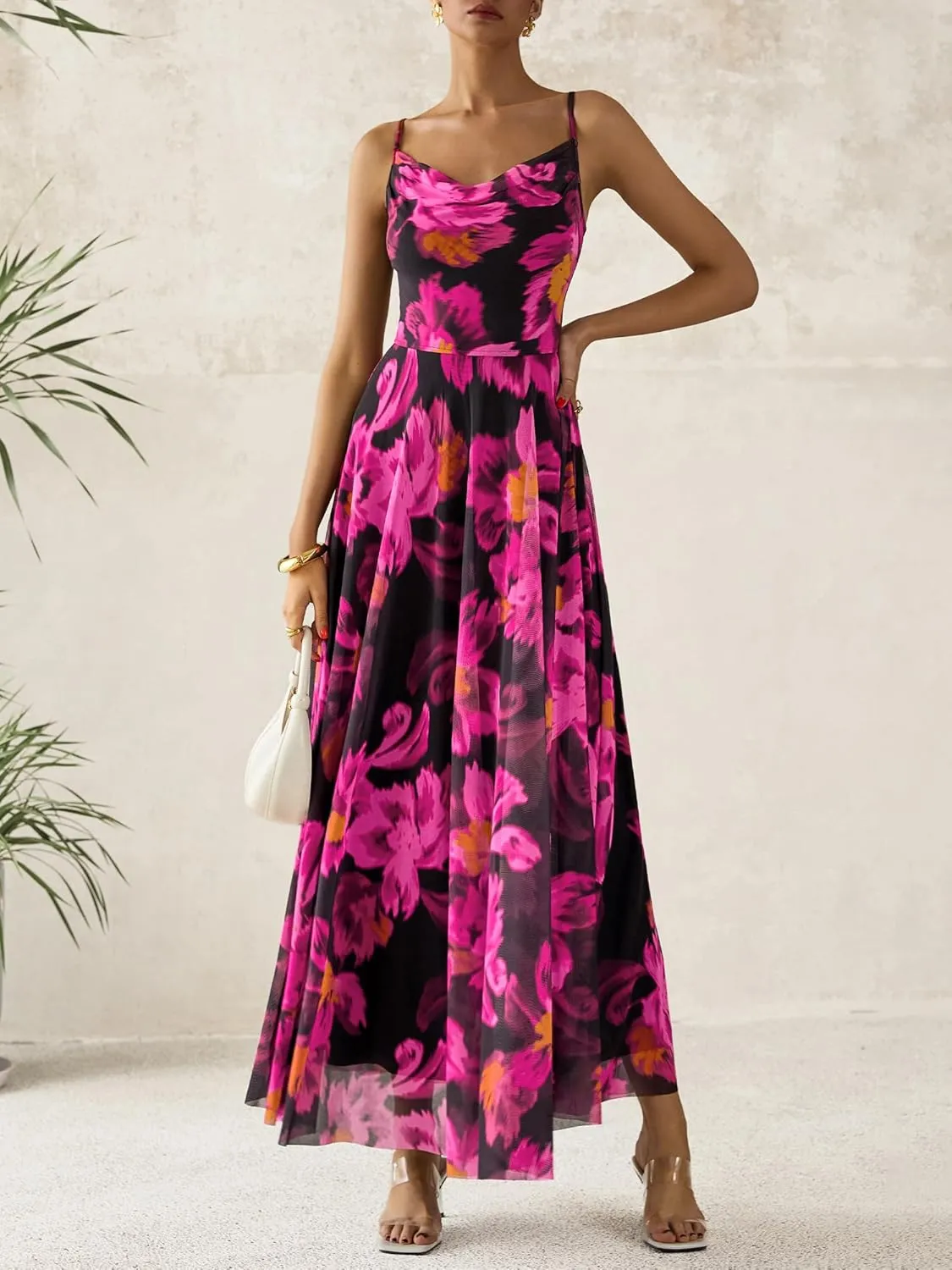BTFBM Women Summer Floral Maxi Dresses Elegant Spaghetti Strap Dress Printed Party Dress Beach Long Dresses