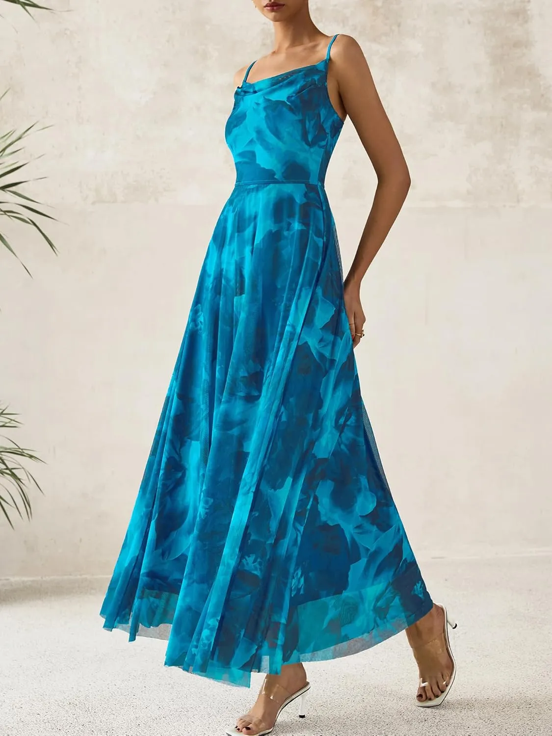 BTFBM Women Summer Floral Maxi Dresses Elegant Spaghetti Strap Dress Printed Party Dress Beach Long Dresses