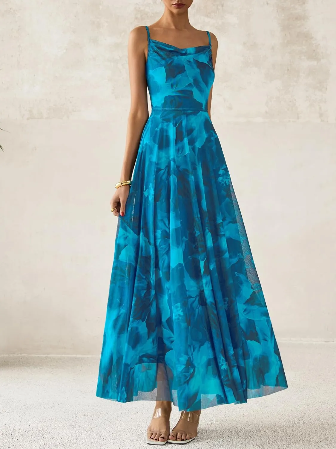 BTFBM Women Summer Floral Maxi Dresses Elegant Spaghetti Strap Dress Printed Party Dress Beach Long Dresses