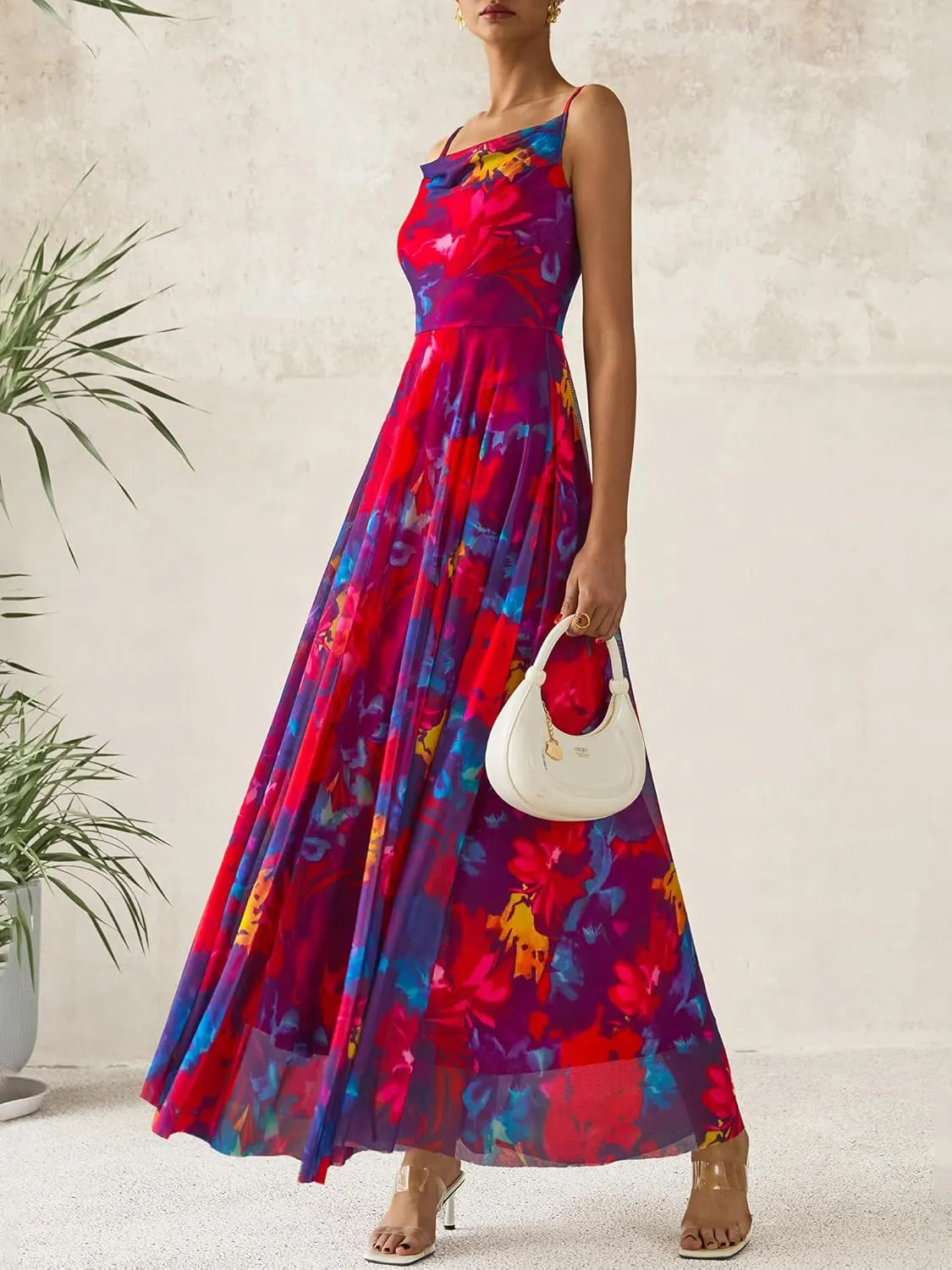 BTFBM Women Summer Floral Maxi Dresses Elegant Spaghetti Strap Dress Printed Party Dress Beach Long Dresses