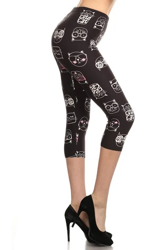 Cat Print Capris( Multiple Choice)