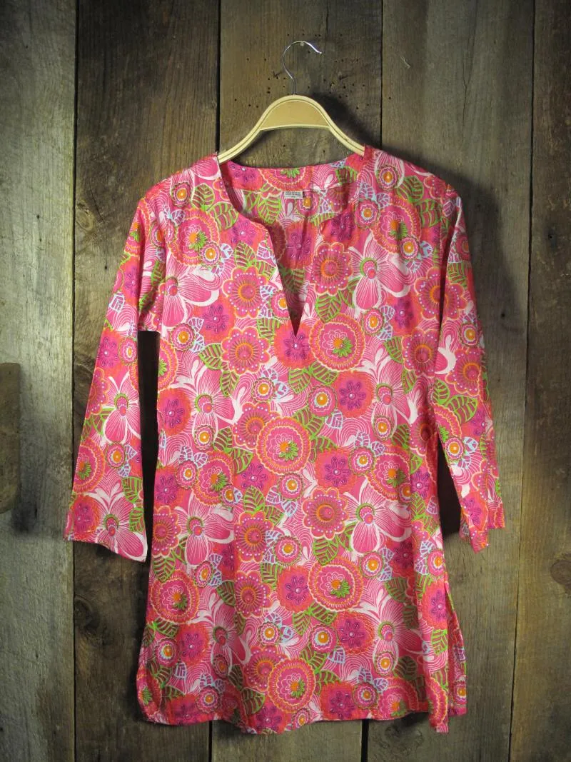 Cotton Tunic Top Very Raspberry