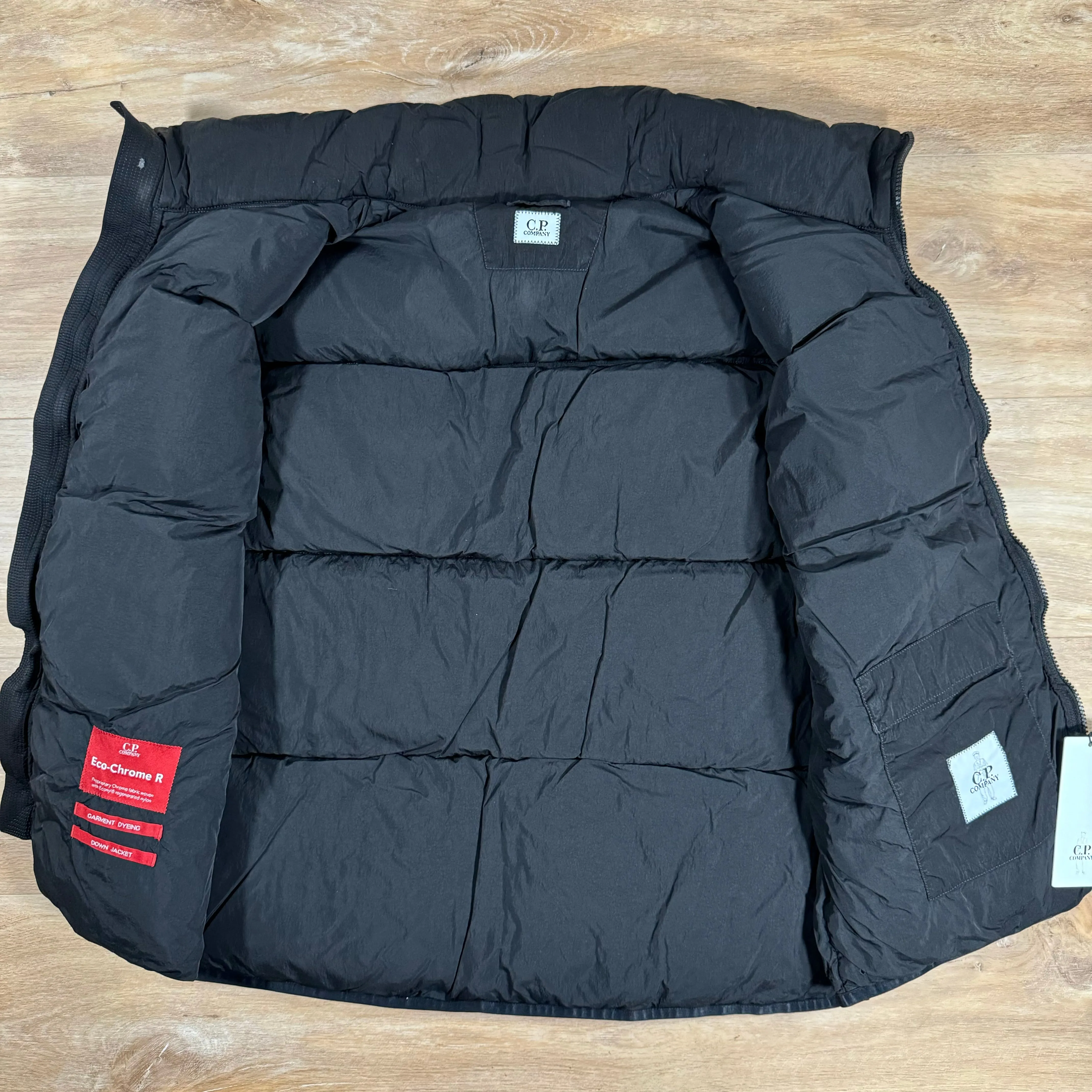 C.P. Company Mixed Down Lens Gilet in Black