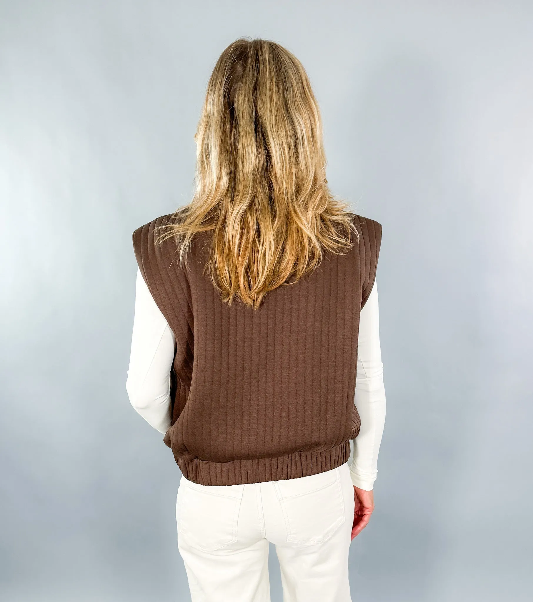 Donovan Chocolate Stripe Textured Vest