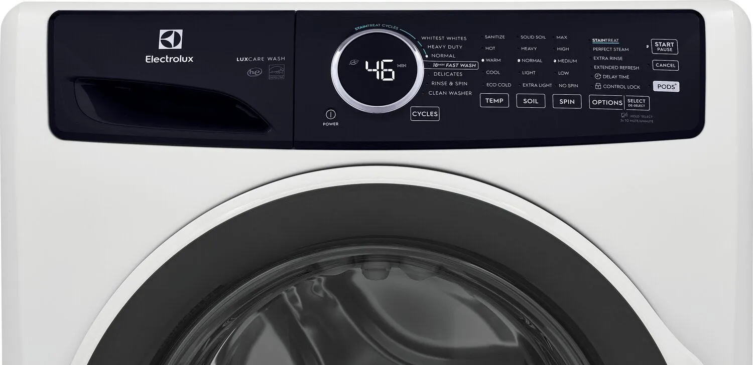 Electrolux 5.2 Cu. Ft. Front-Load Washer and 8 Cu. Ft. Electric Dryer - ELFW743W/ELFE743W