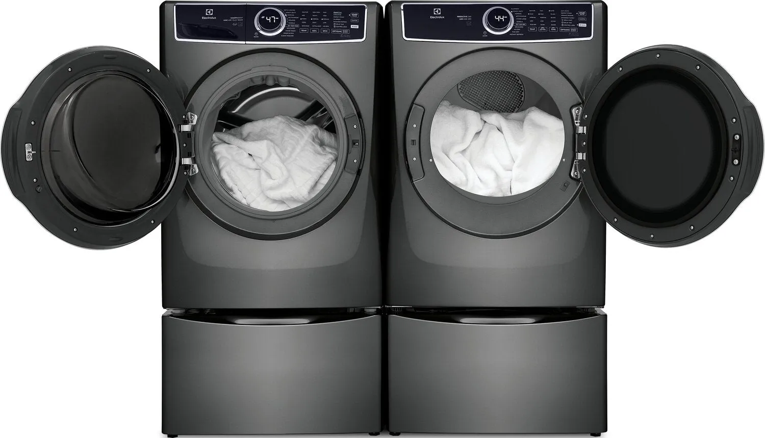 Electrolux 5.2 Cu. Ft. Front-Load Washer and 8 Cu. Ft. Gas Dryer - Titanium