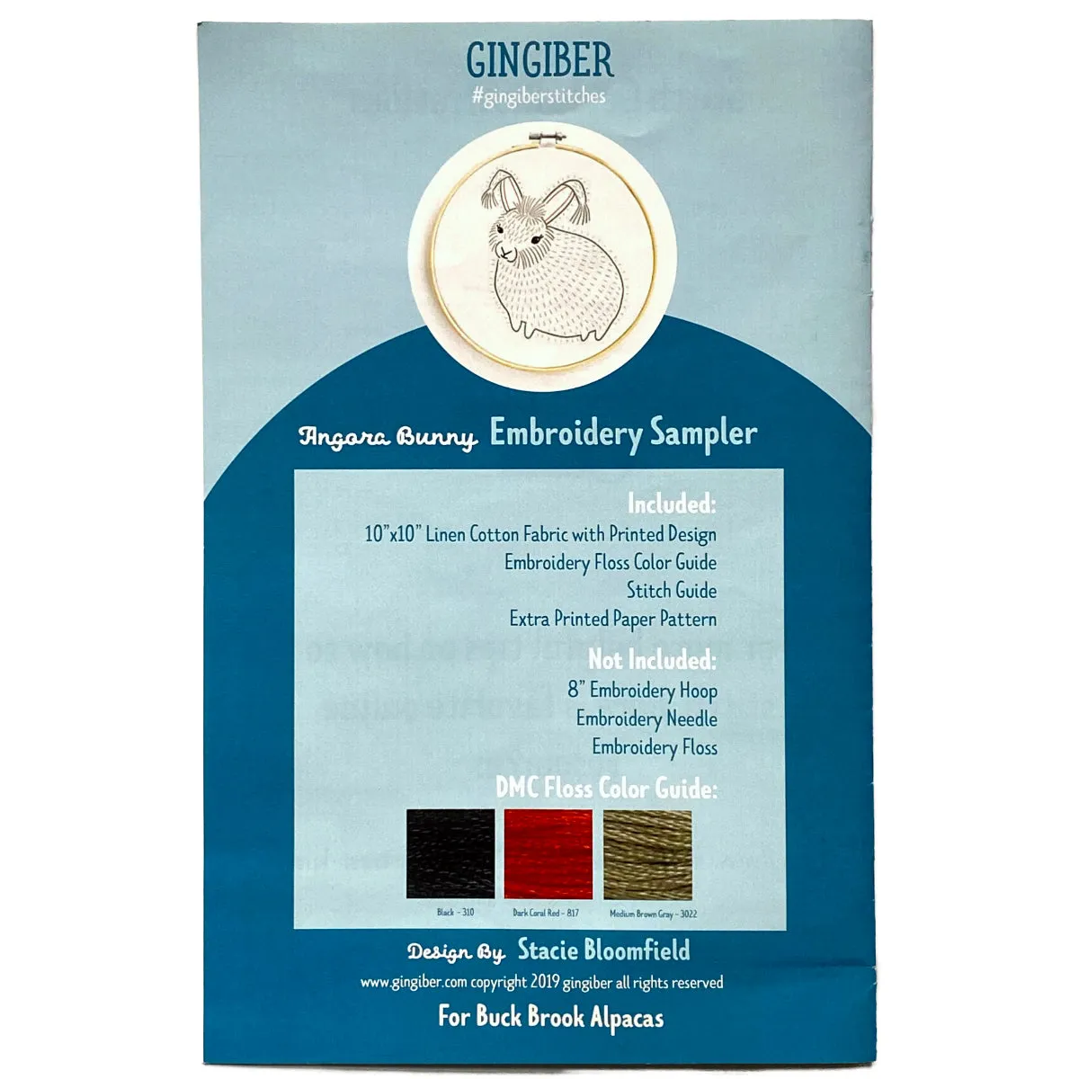 EMBROIDERY SAMPLER / ANGORA BUNNY