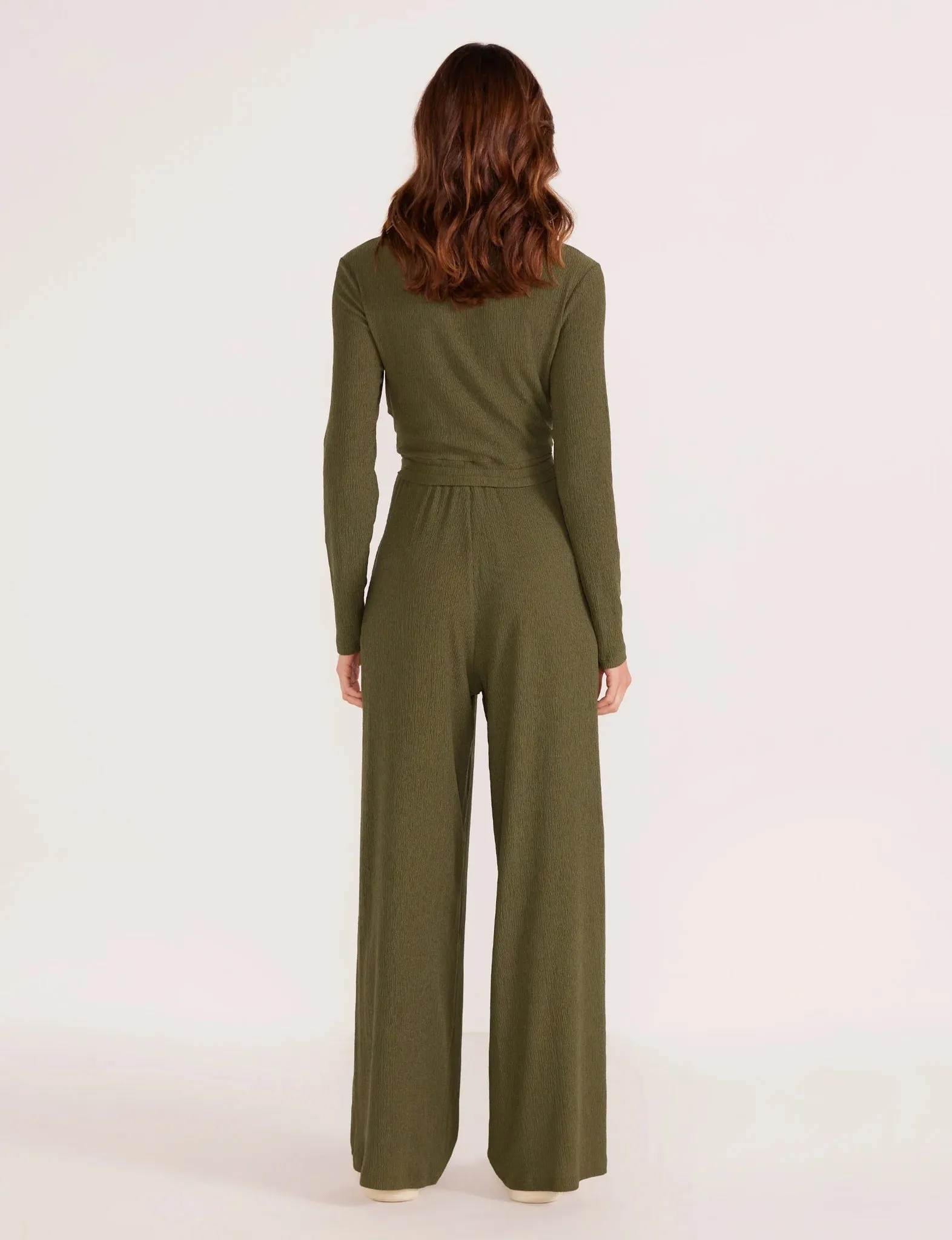 Emerson Wide Leg Pant-Forest Green