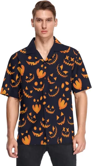 Fisyme Hawaiian Shirt for Men Loose-Fit Short Sleeve Button Down Beach Casual Shirts