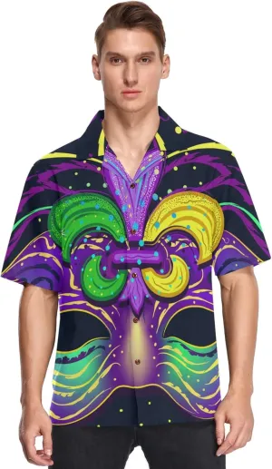 Fisyme Hawaiian Shirt for Men Loose-Fit Short Sleeve Button Down Beach Casual Shirts