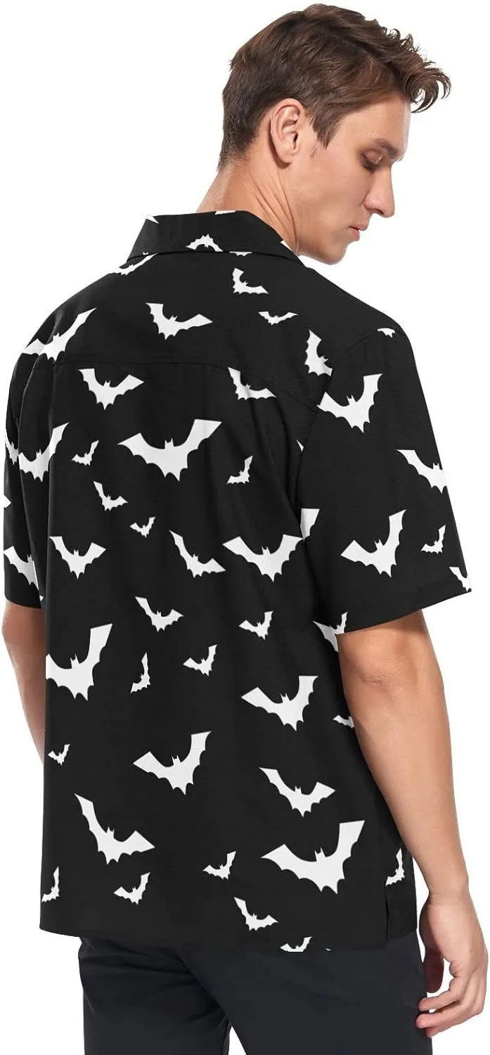 Fisyme Hawaiian Shirt for Men Loose-Fit Short Sleeve Button Down Beach Casual Shirts