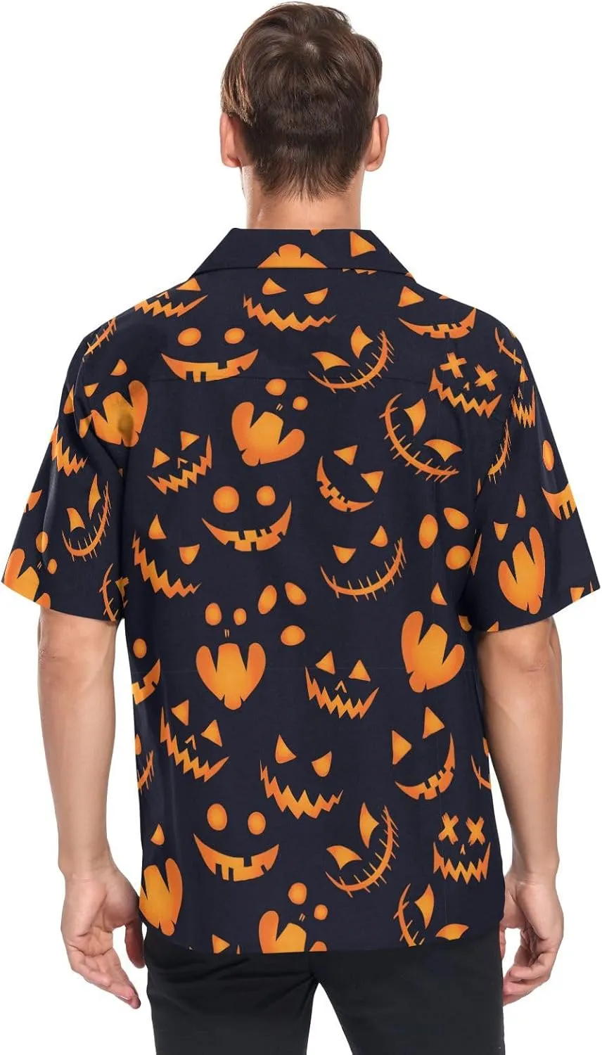 Fisyme Hawaiian Shirt for Men Loose-Fit Short Sleeve Button Down Beach Casual Shirts