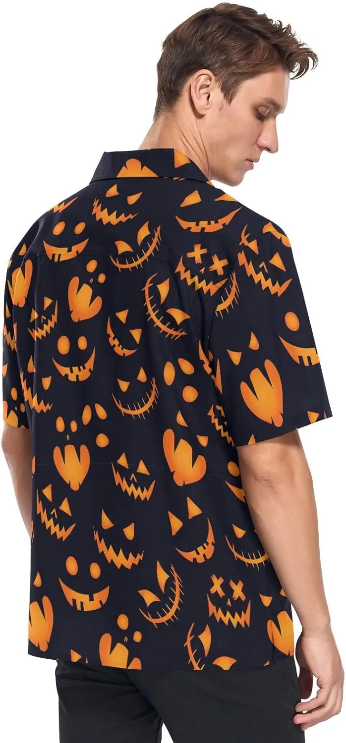 Fisyme Hawaiian Shirt for Men Loose-Fit Short Sleeve Button Down Beach Casual Shirts