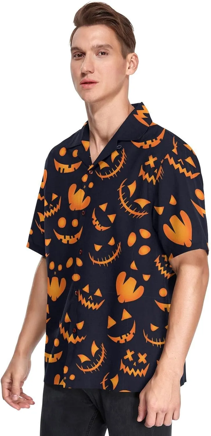 Fisyme Hawaiian Shirt for Men Loose-Fit Short Sleeve Button Down Beach Casual Shirts