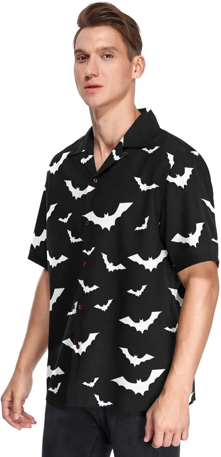 Fisyme Hawaiian Shirt for Men Loose-Fit Short Sleeve Button Down Beach Casual Shirts