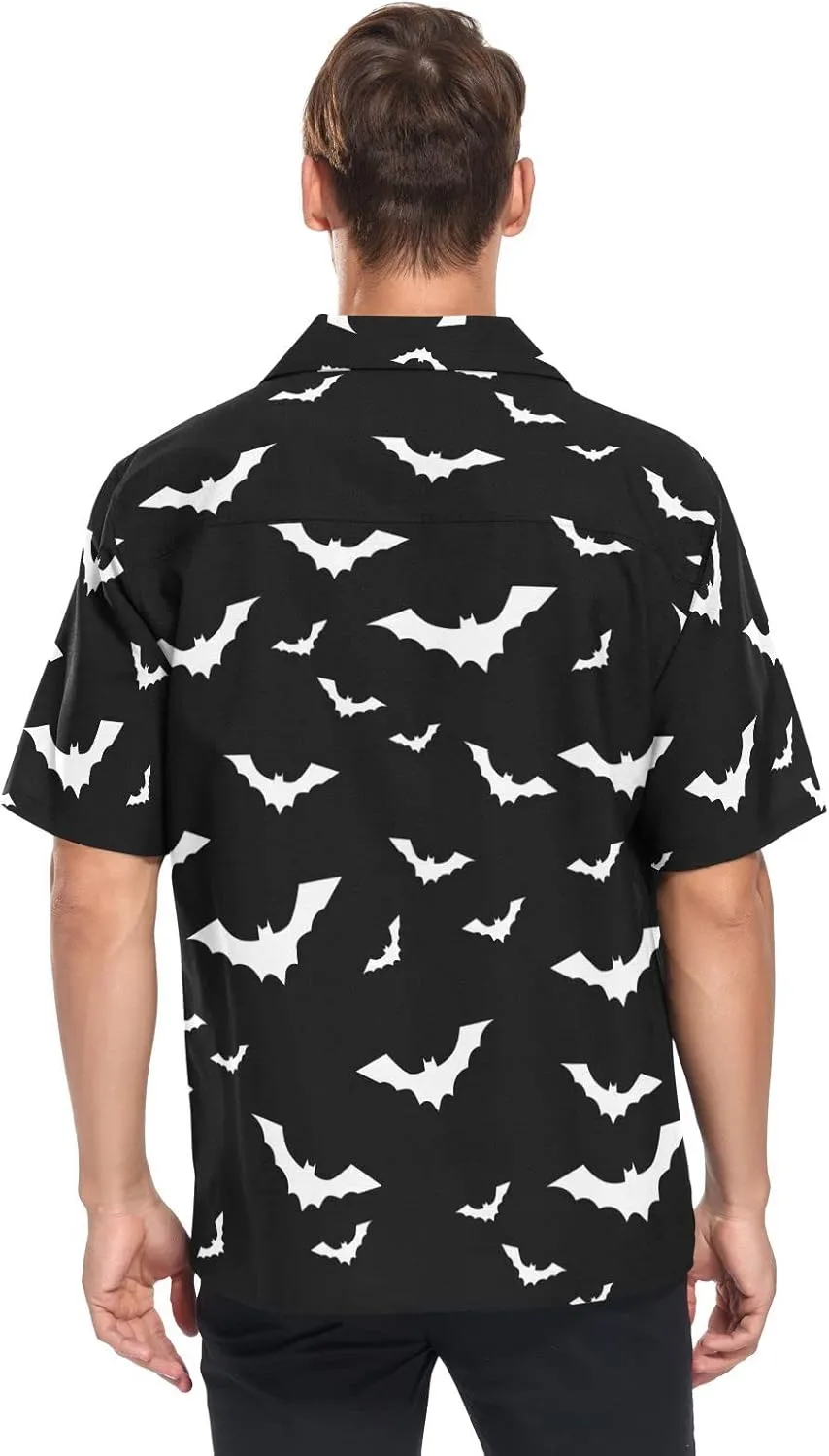 Fisyme Hawaiian Shirt for Men Loose-Fit Short Sleeve Button Down Beach Casual Shirts