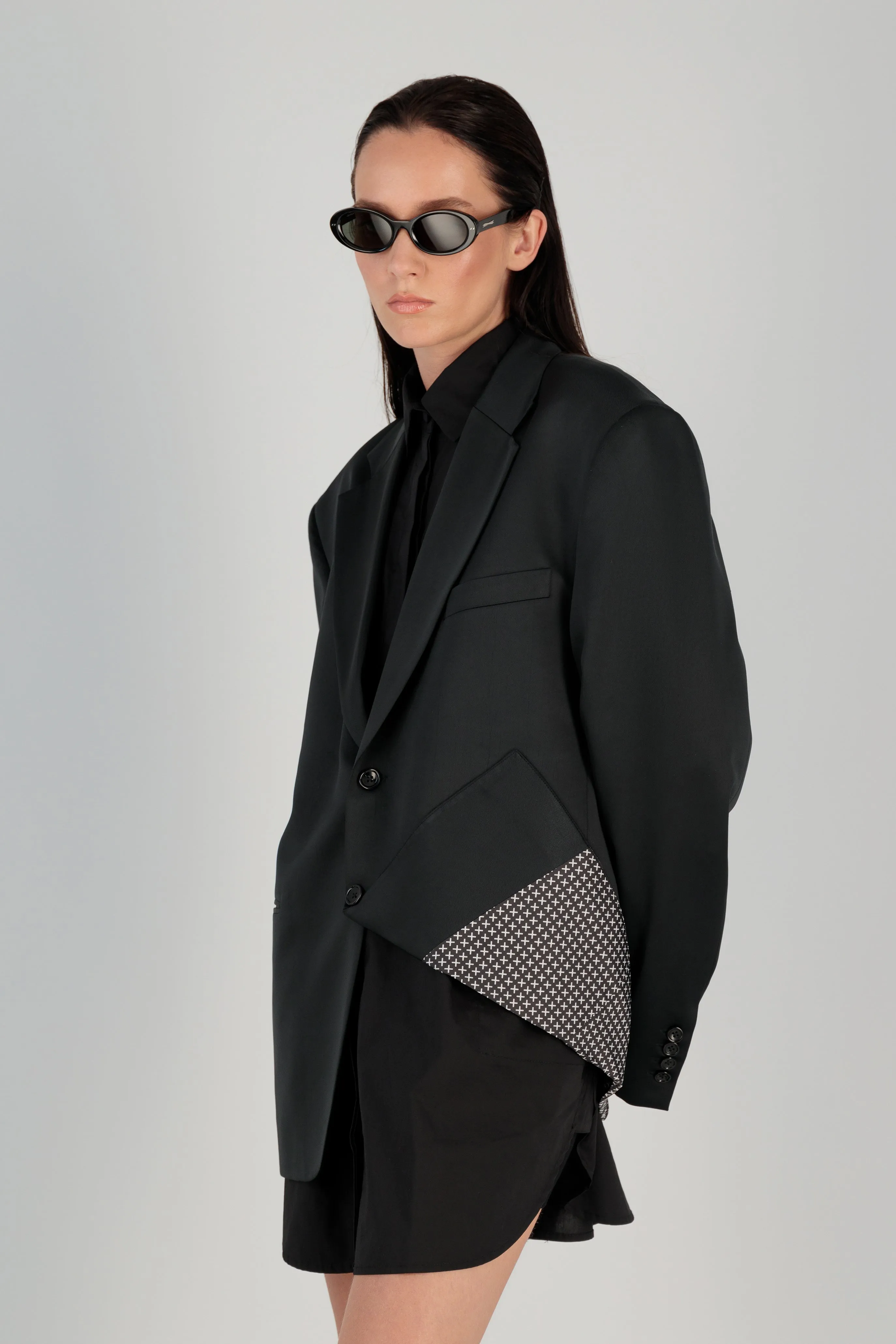 FOLD OVER SILK BLAZER