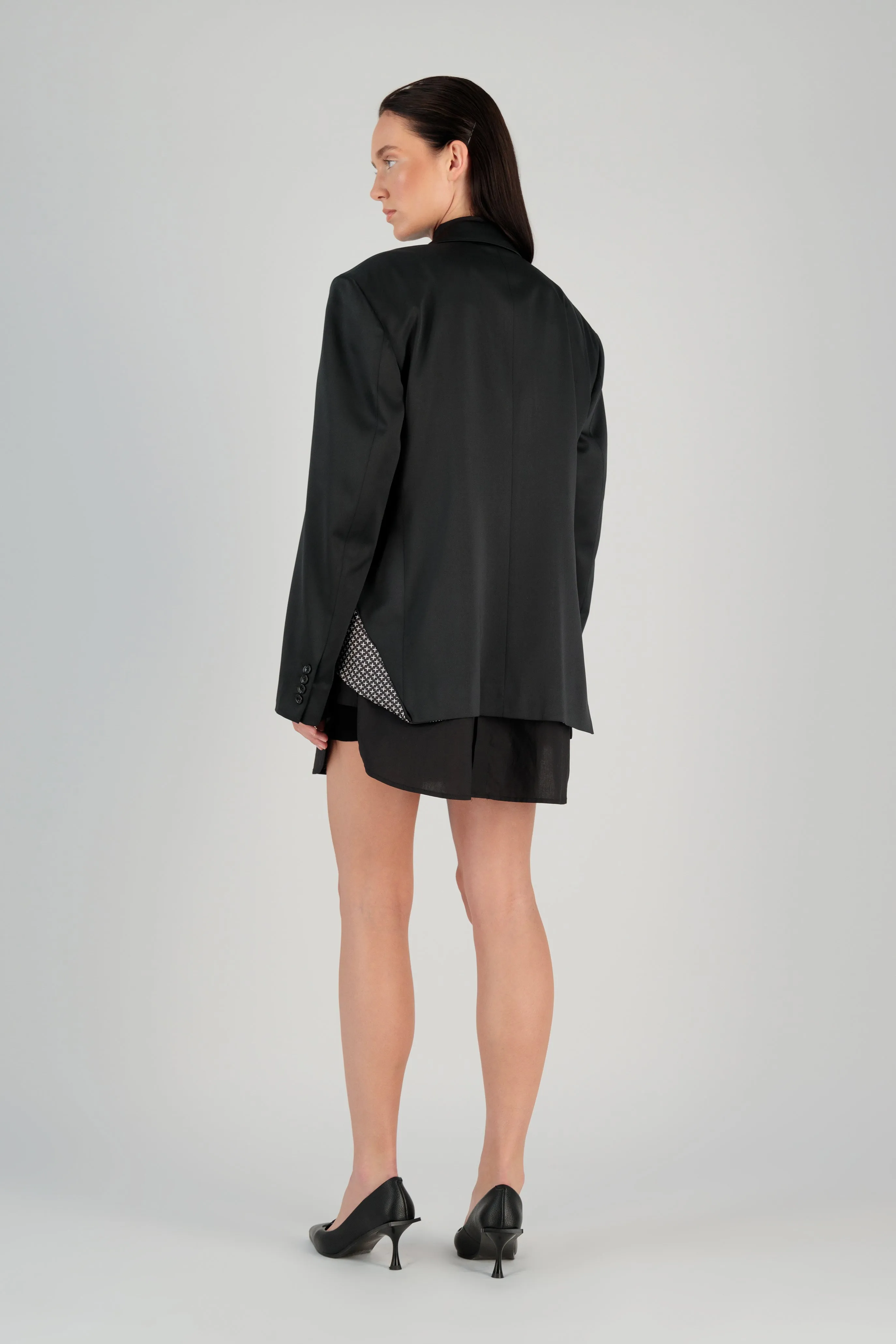 FOLD OVER SILK BLAZER