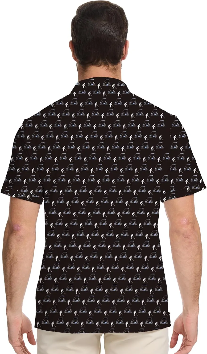 Golf Shirts for Men Dry Fit Moisture Wicking Short Sleeve Performance Print Polo Shirts