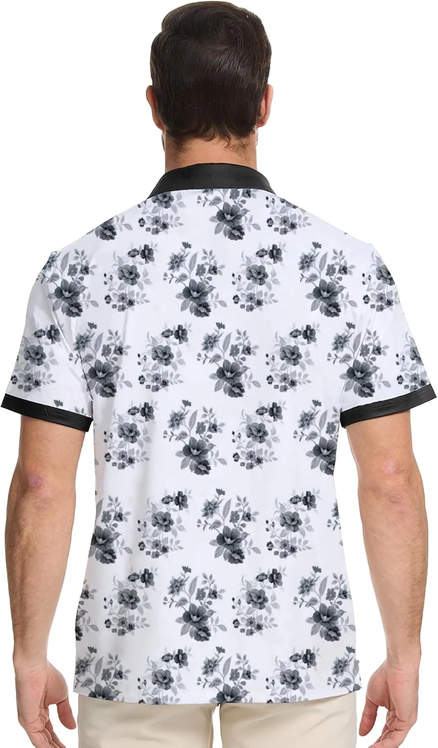 Golf Shirts for Men Dry Fit Moisture Wicking Short Sleeve Performance Print Polo Shirts