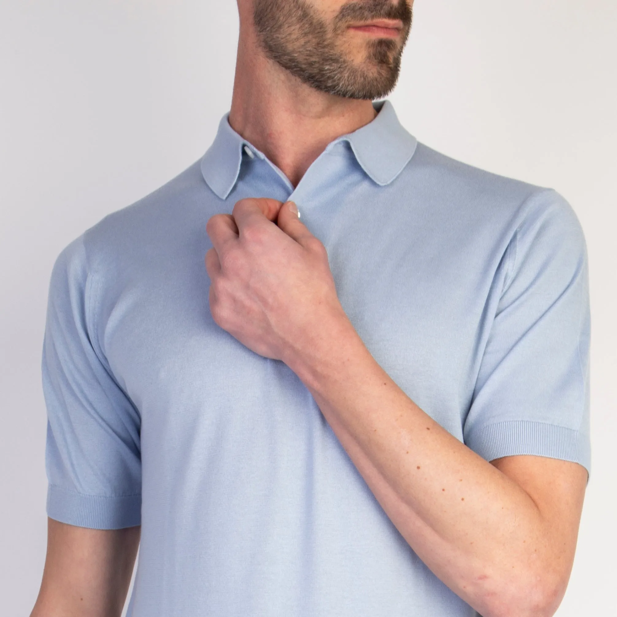 JOHN SMEDLEY POLO ADRIAN S/S MIRAGE BLU
