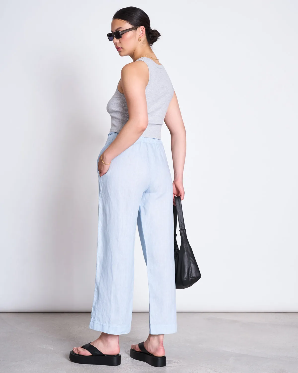 LINEN PANTS BEVEREN SKY BLUE