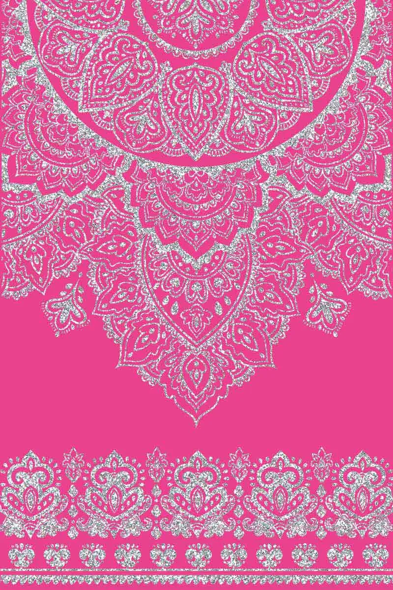 Lipstick Nirvana Ellie Pink Boho Performance Capri Leggings - Women
