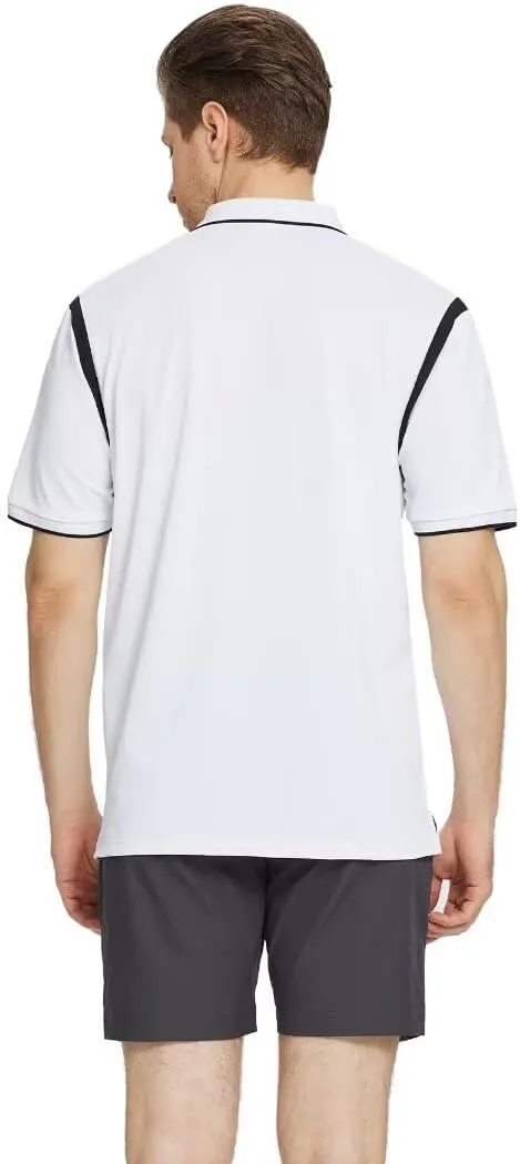 M MAELREG Polo Shirts for Men Short Sleeve Casual Dry Fit Lightweight Performance Moisture Wicking Zipper Mens Golf Shirts