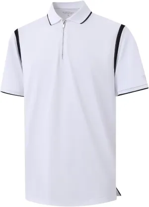 M MAELREG Polo Shirts for Men Short Sleeve Casual Dry Fit Lightweight Performance Moisture Wicking Zipper Mens Golf Shirts