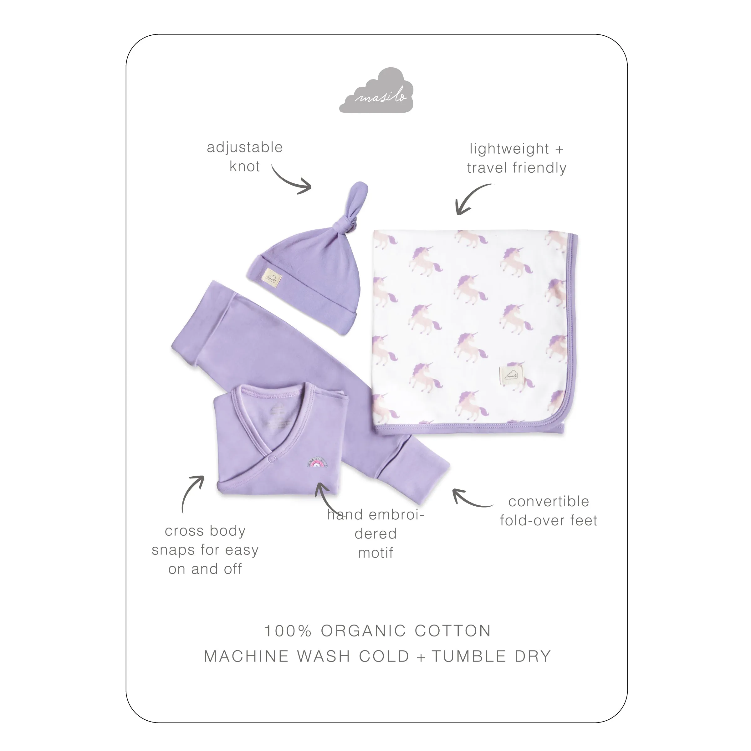 Masilo Personalised Welcome Baby! Bundle - Unicorn Magic