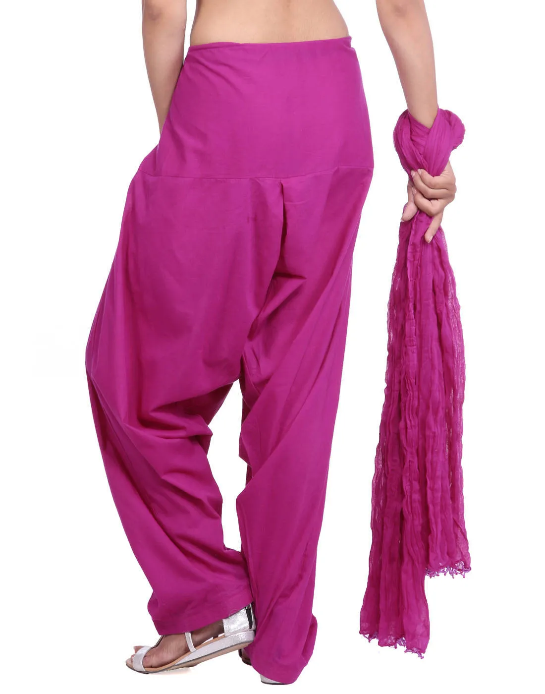 Mauve Cotton Patiala Salwar And Dupatta Set
