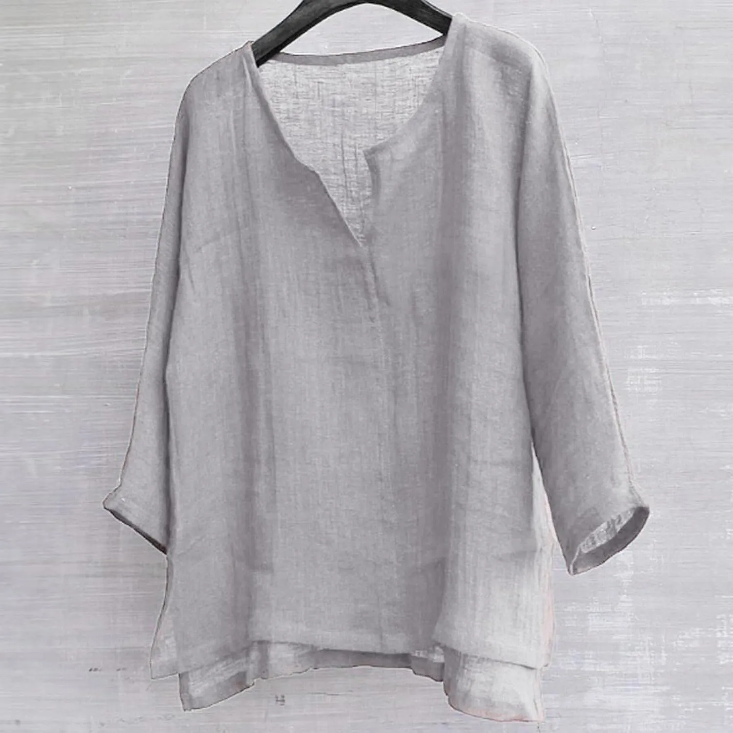 Mens Cotton Linen Henley Shirts Casual Trendy Long Sleeve Lightweight Vacation Tops Summer Beach Wedding Shirts