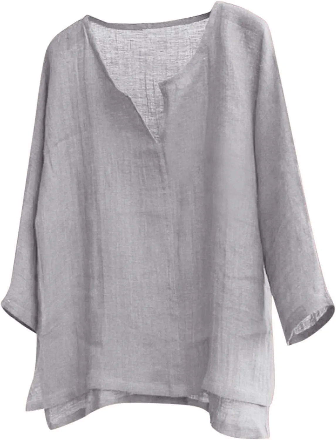 Mens Cotton Linen Henley Shirts Casual Trendy Long Sleeve Lightweight Vacation Tops Summer Beach Wedding Shirts
