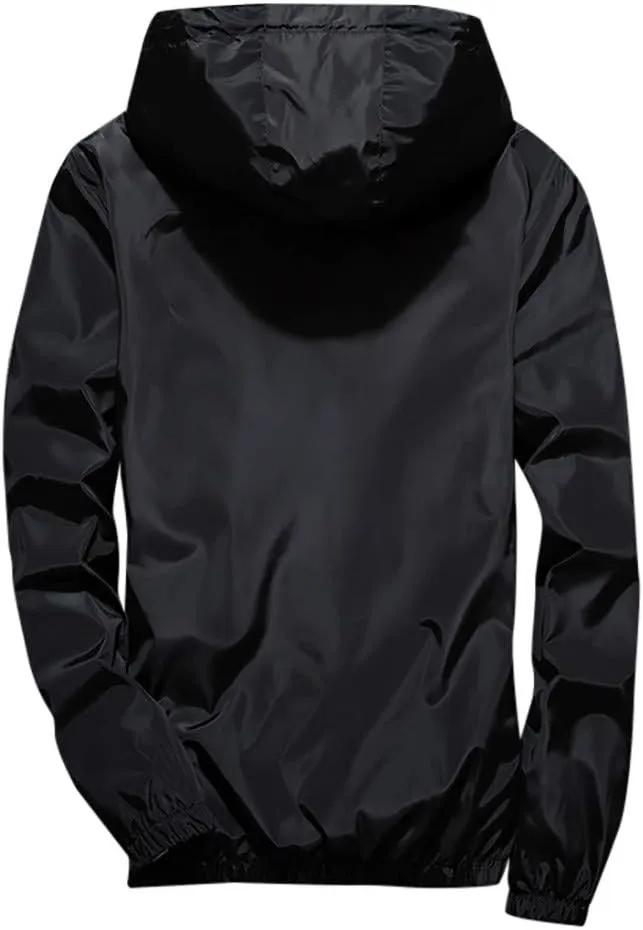Men's Jackets Lightweight Rain Jacket Windbreaker Shell Raincoat With Hood For Golf Hiking Travel, M-7XL