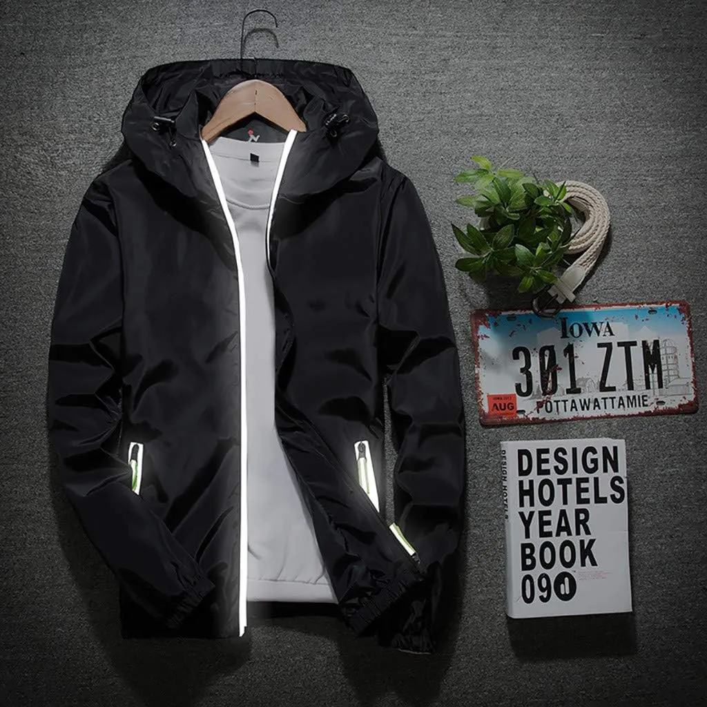Men's Jackets Lightweight Rain Jacket Windbreaker Shell Raincoat With Hood For Golf Hiking Travel, M-7XL