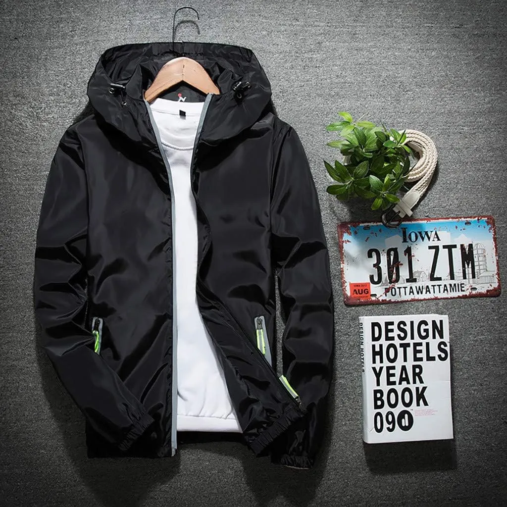 Men's Jackets Lightweight Rain Jacket Windbreaker Shell Raincoat With Hood For Golf Hiking Travel, M-7XL