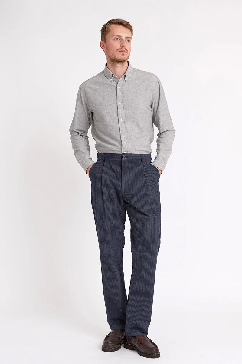 Morton Pleated Trousers - Navy