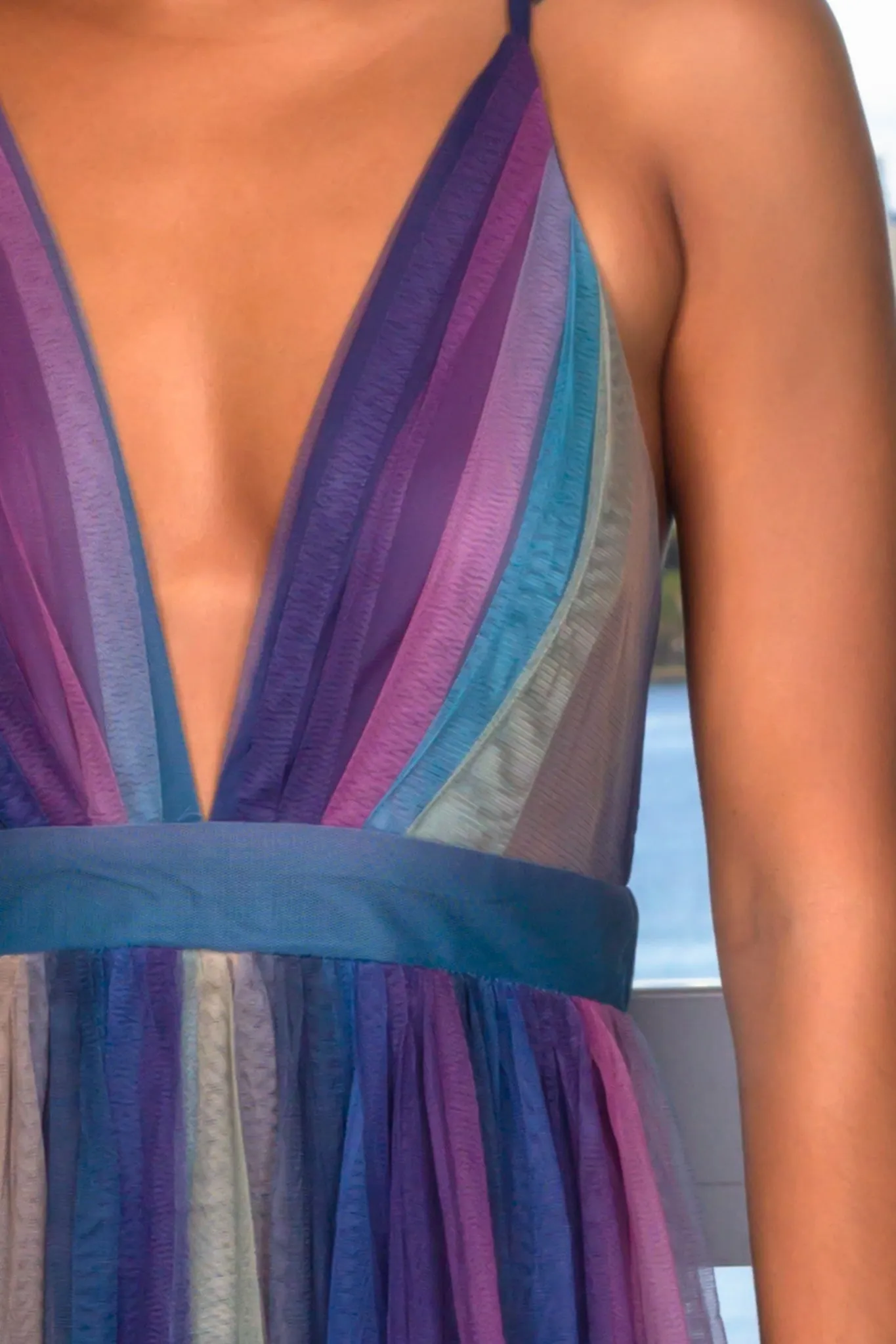 Navy Rainbow Maxi Dress