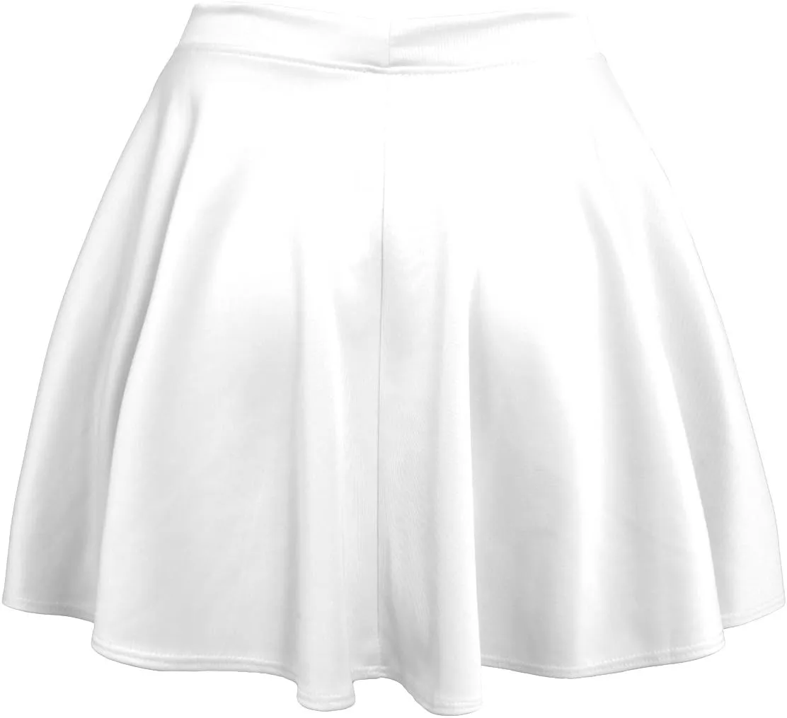 NE PEOPLE Womens Skater Skirt  Stretch Elastic Waist Casual Mini Flared Swing Pleated Skirts Made in USA S-3XL