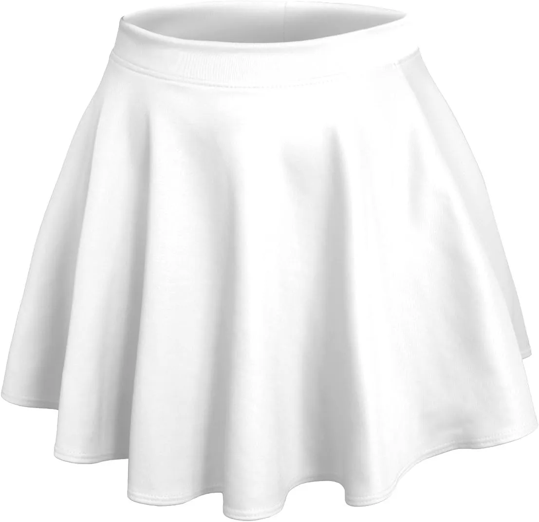 NE PEOPLE Womens Skater Skirt  Stretch Elastic Waist Casual Mini Flared Swing Pleated Skirts Made in USA S-3XL